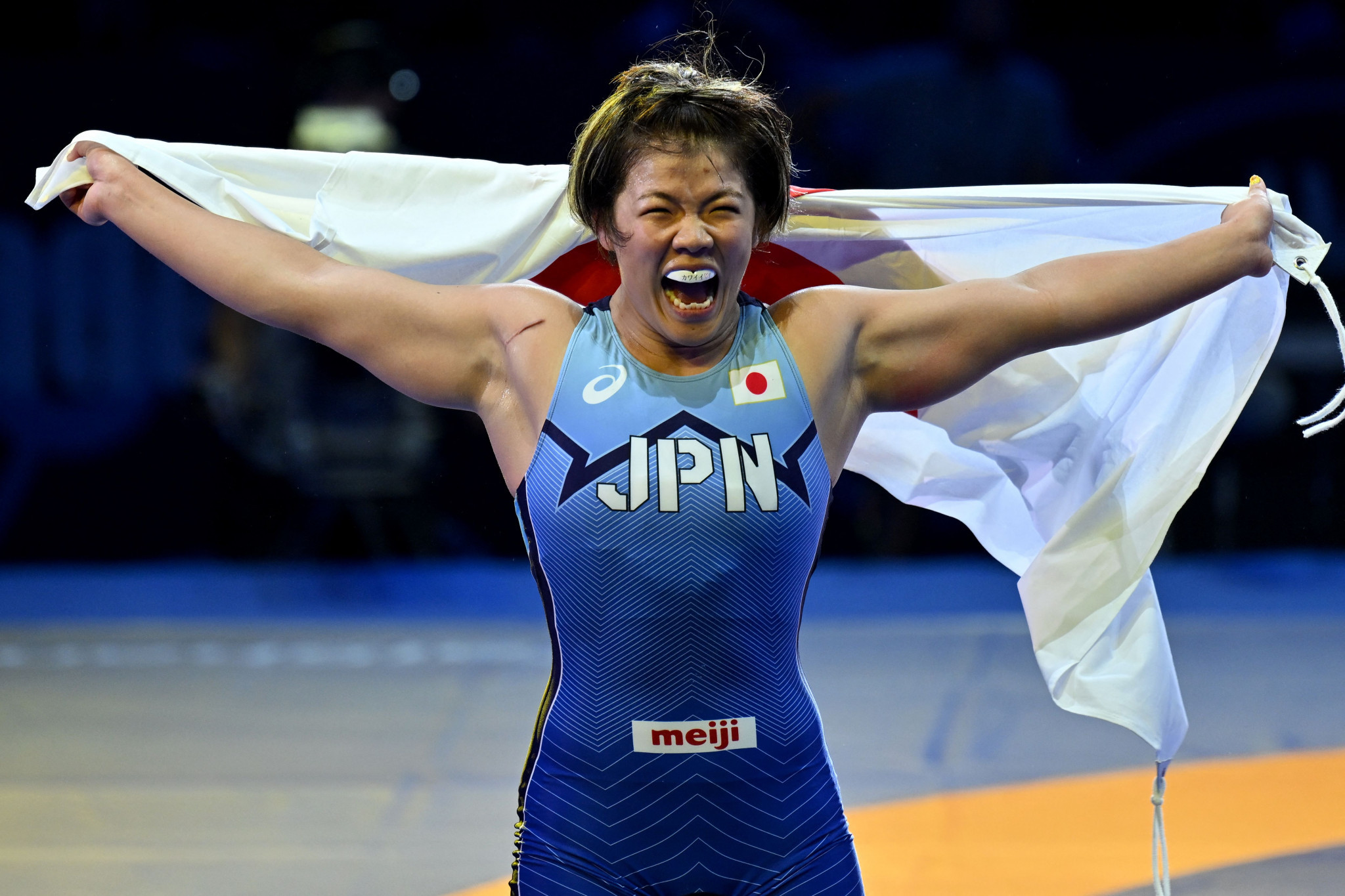Japan's Yuka Kagami won the women's 76kg gold in Belgrade to seal a place at the Paris 2024 Olympics ©Getty Images
