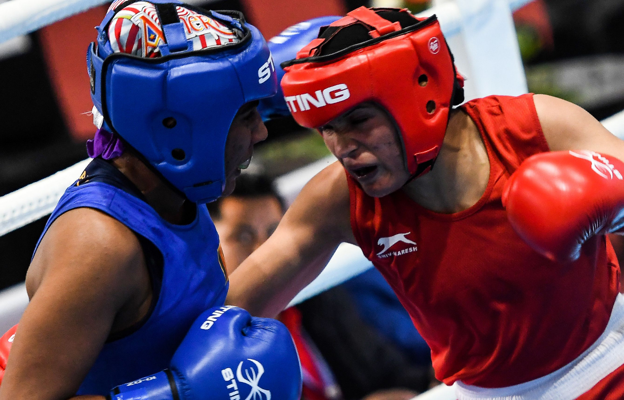 Chandra Kala Thapa, right, is one of Nepal's brightest boxing hopes after appearing at this year's World Championships ©Getty Images