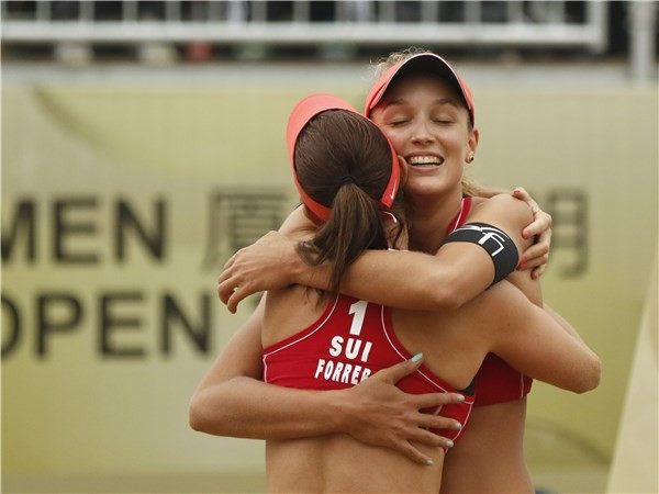  Isabelle Forrer and Anouk Vergé-Dépré won the Xiamen Open title ©FIVB 