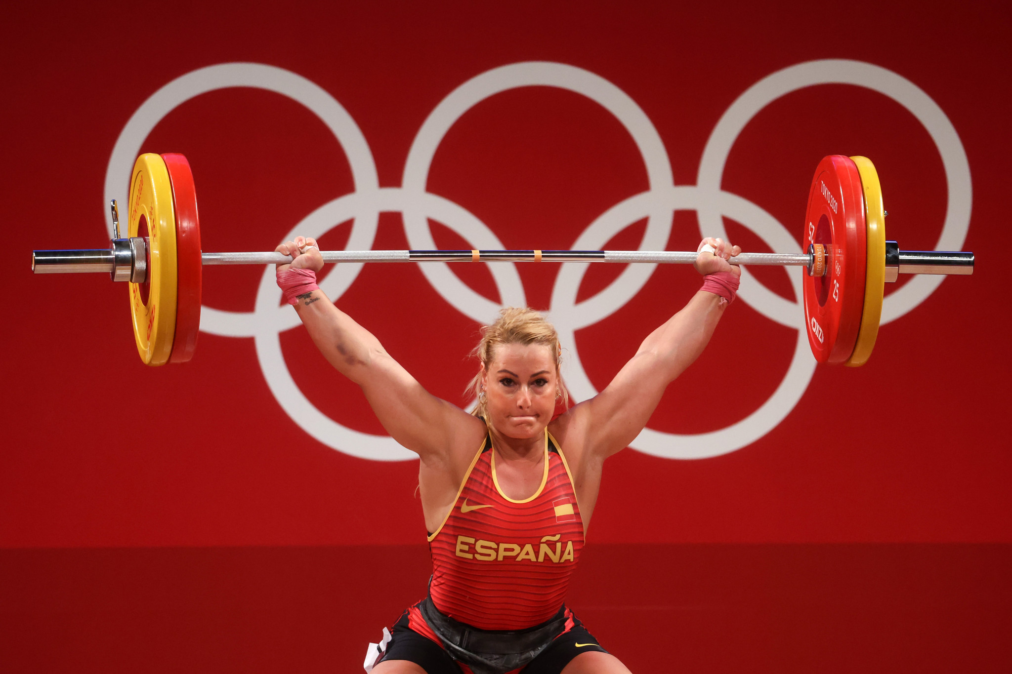Lydia Valentin suffered a hip injury before lifting at the delayed Tokyo 2020 Games, where she finished tenth ©Getty Images