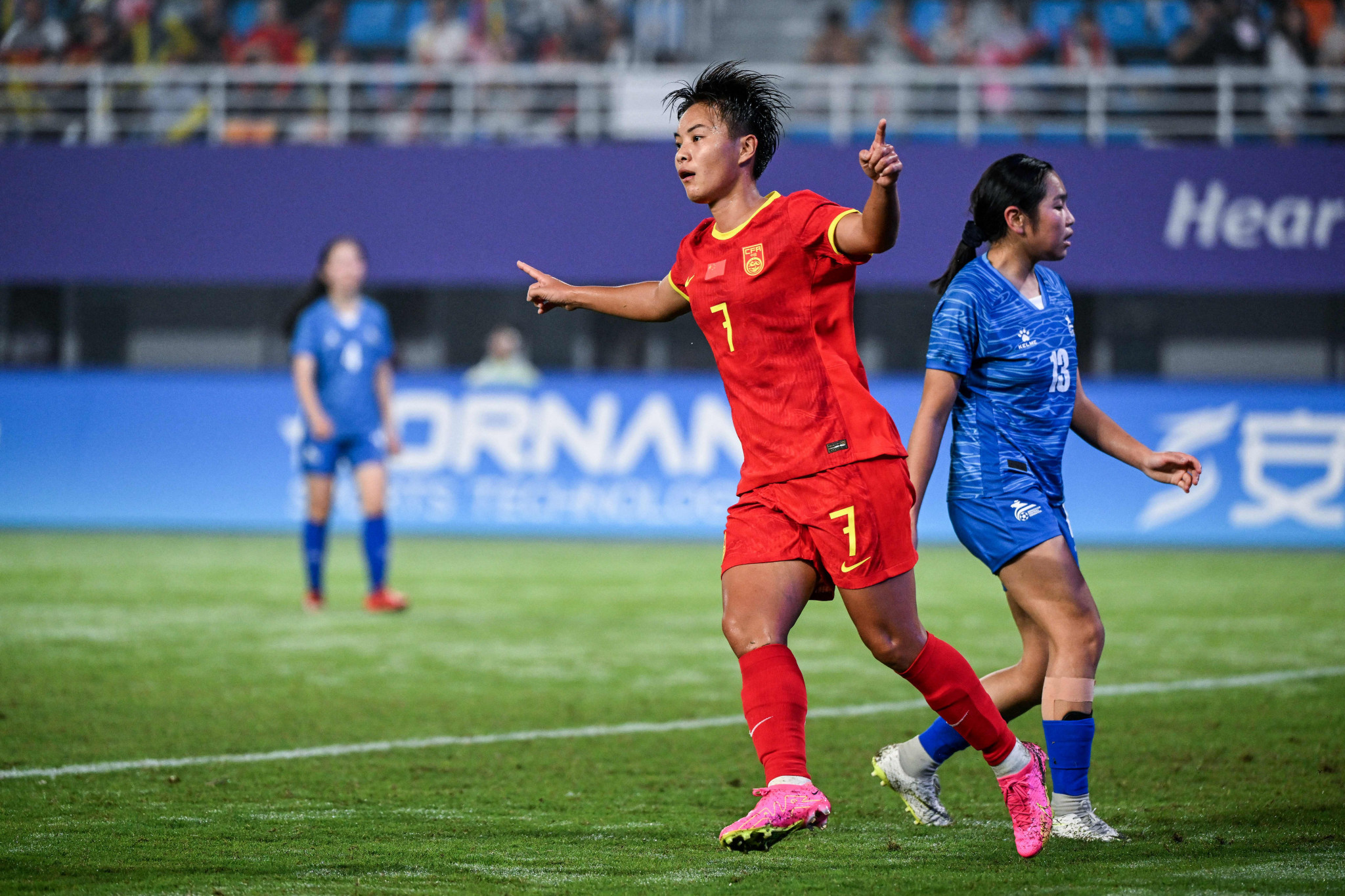 Wang Shuang was in lethal form as she scored four goals in the first half for the hosts ©Getty Images