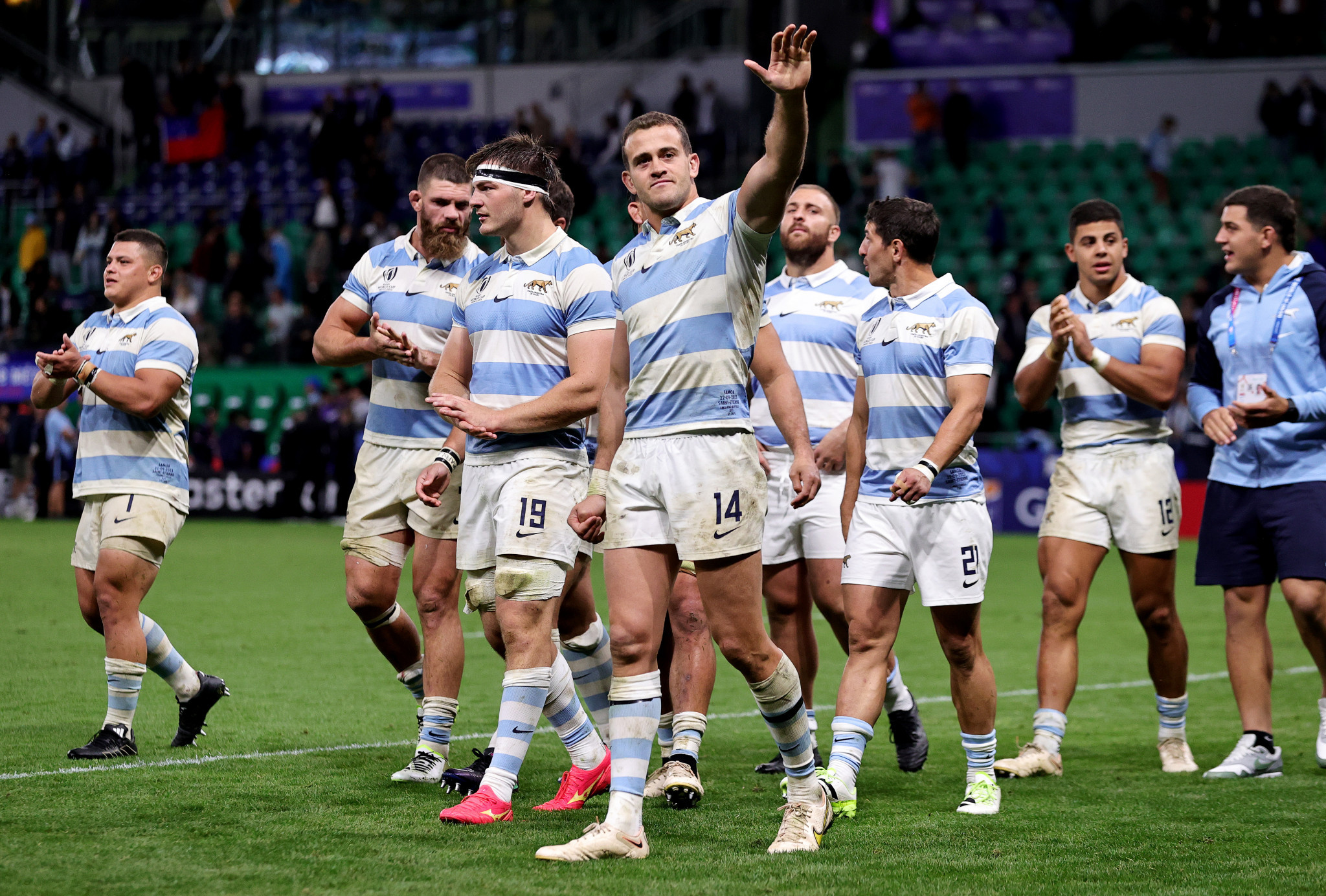 Argentina's first win of the Rugby World Cup in France keeps their hopes of reaching the quarter-finals alive ©Getty Images