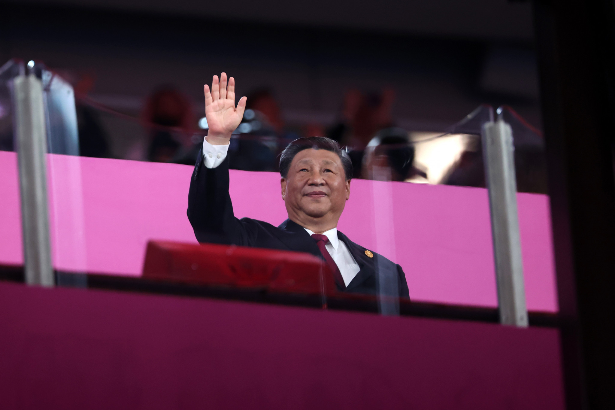 Xi Jinping was greeted warmly and he was even paid tribute to by the Hong Kong delegation during the Parade of Nations ©Getty Images