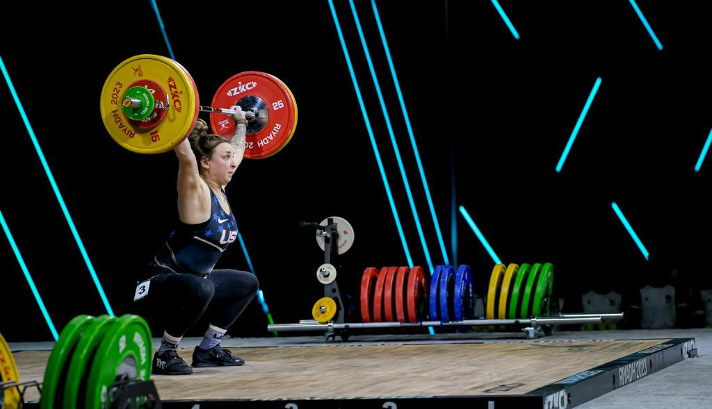 
Kate Vibert finished fifth at 71kg in Riyadh and was overtaken in the Paris 2024 rankings by team-mate Olivia Reeves ©IWF