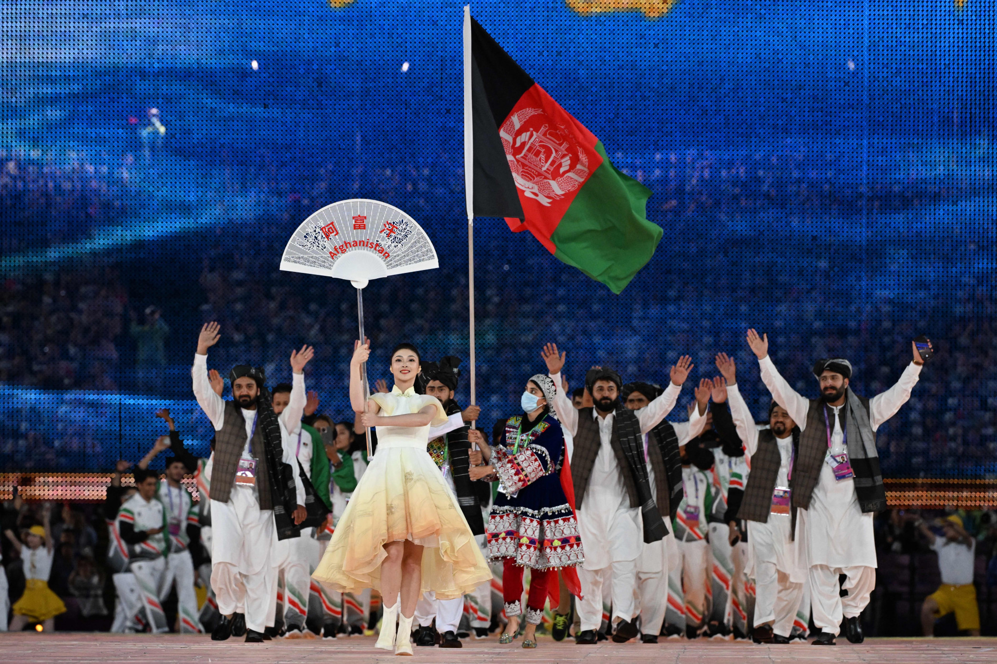Afghan athletes were the first to participate in the Parade of Nations ©Getty Images