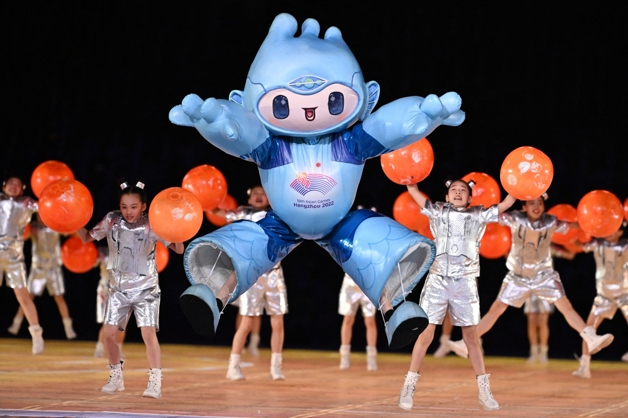 The Hangzhou 2022 mascot played a prominent role in the fun-filled show ©Getty Images