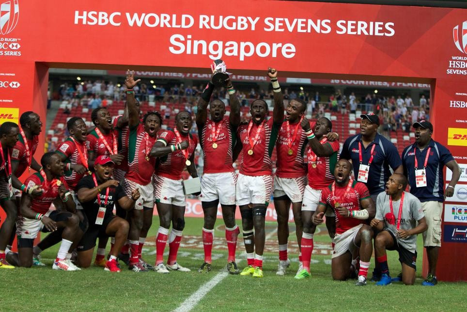 Kenya lift maiden title with shock win over Fiji at Singapore Sevens