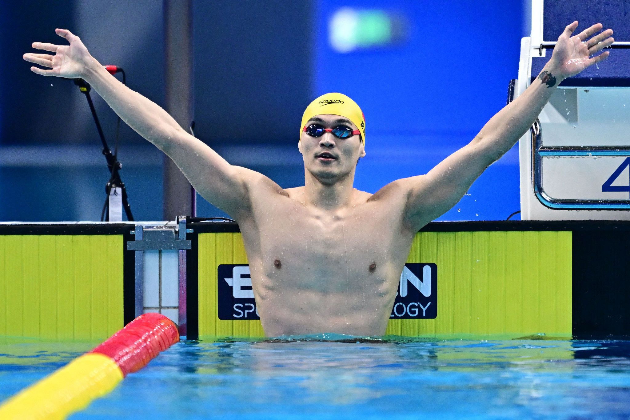 Xu Jiayu broke the Asian Games record in the men's 100m backstroke swimming final after 52.23 seconds ©Getty Images