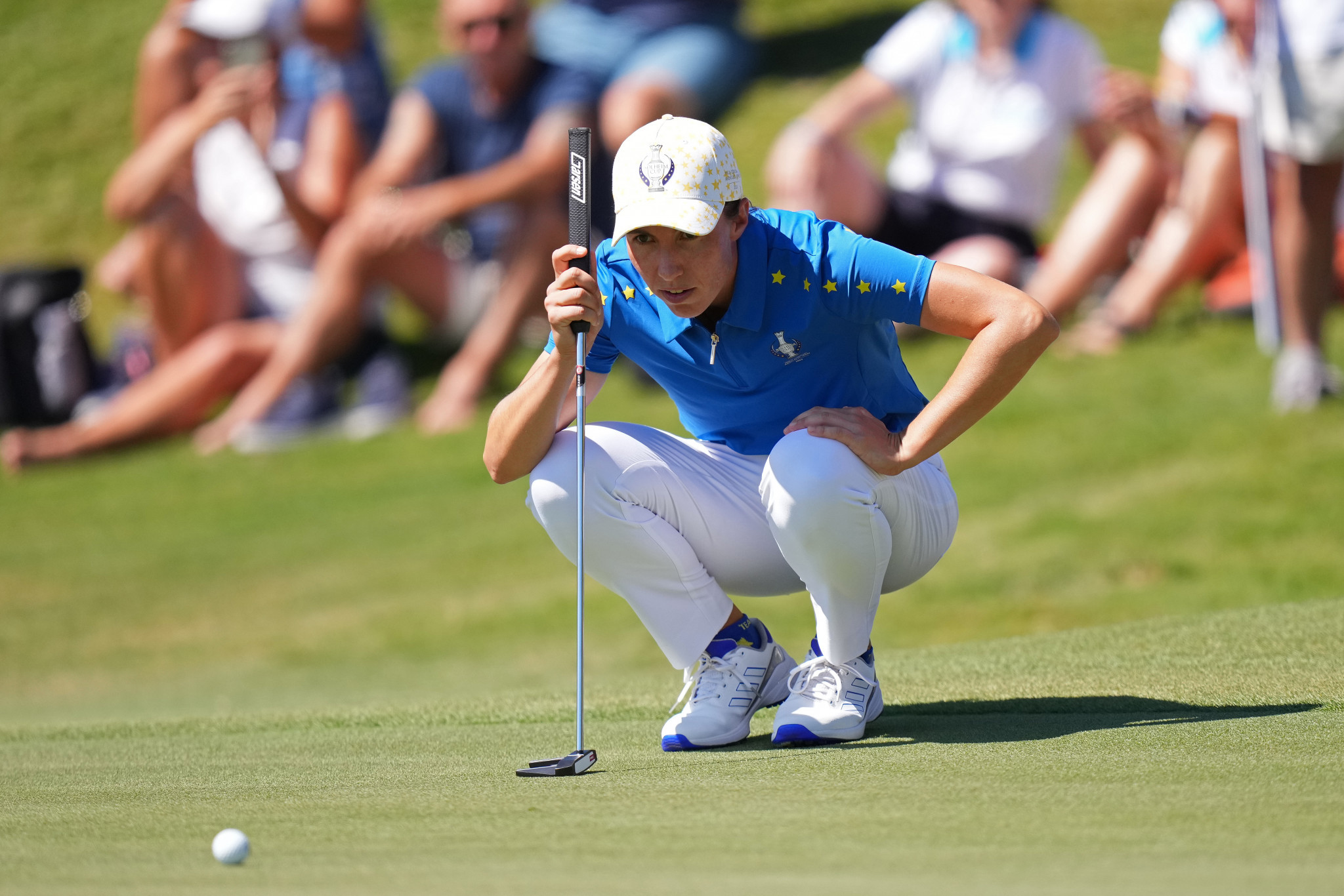 Spain's Carlota Ciganda holed the crucial putt in her match which ensured Europe retained the Solheim Cup ©Getty Images
