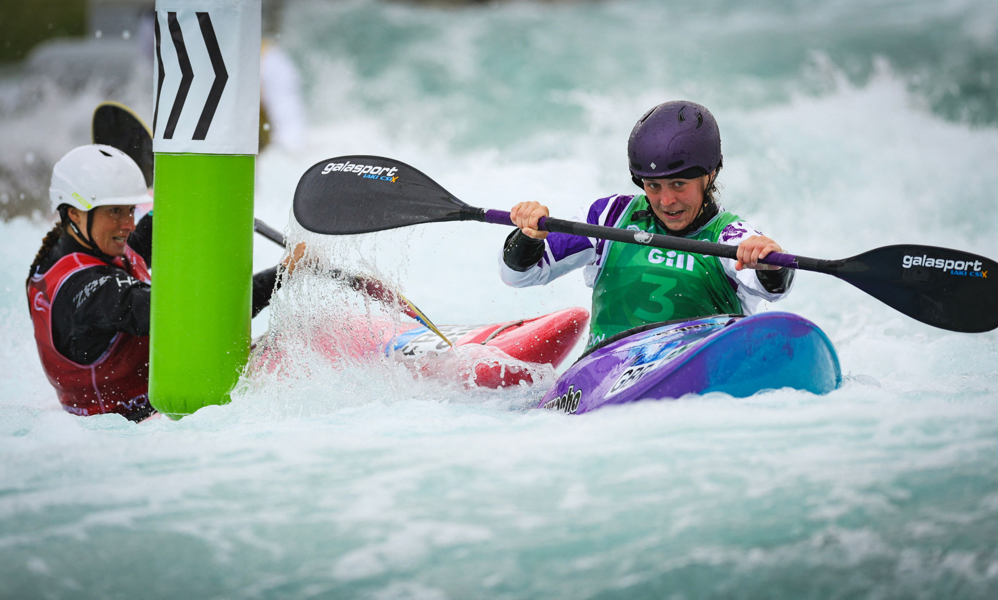 Britain's Kimberly Woods took gold in the women's kayak cross on the final day of the ICF Canoe Slalom World Championships ©Getty Images