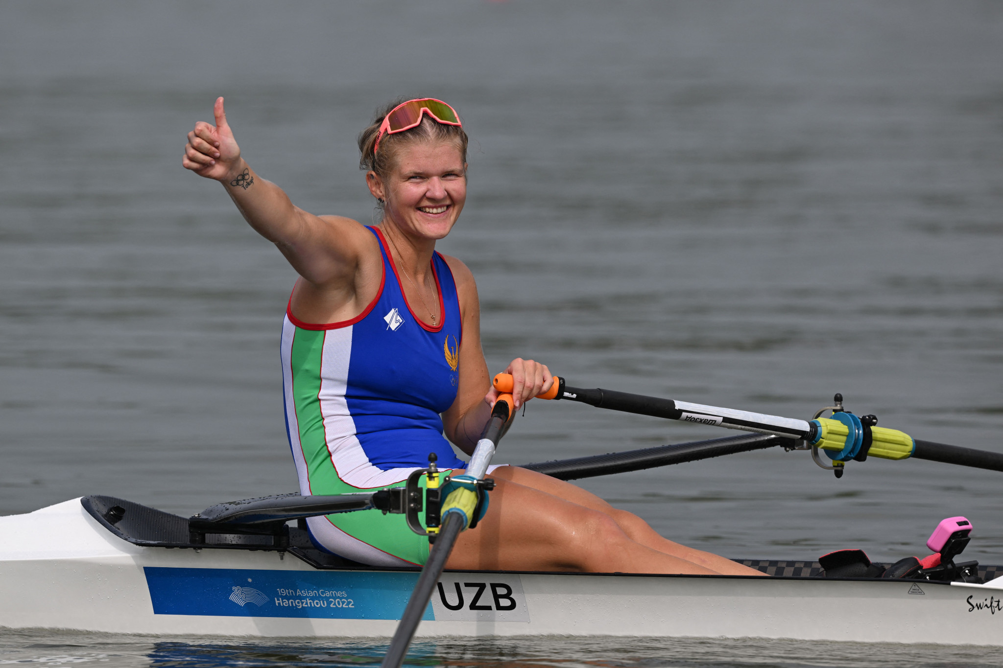 Anna Prakaten captured her first major title since switching her allegiances from Russia to Uzbekistan as she struck women's single sculls gold in Hangzhou ©Getty Images