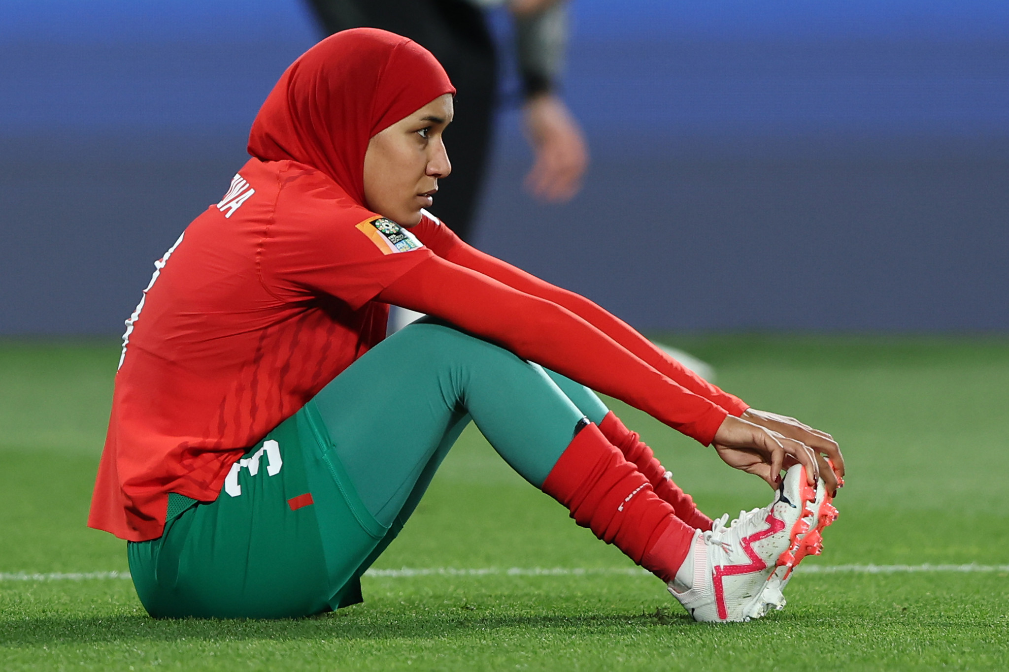 Nouhaila Benzina of Morocco was the first player wearing a veil to play in the FIFA Women's World Cup earlier this year ©Getty Images