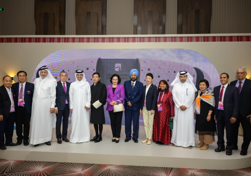 The Qatar Olympic Committee used the reception to discuss plans for the Doha 2030 Asian Games ©OCA