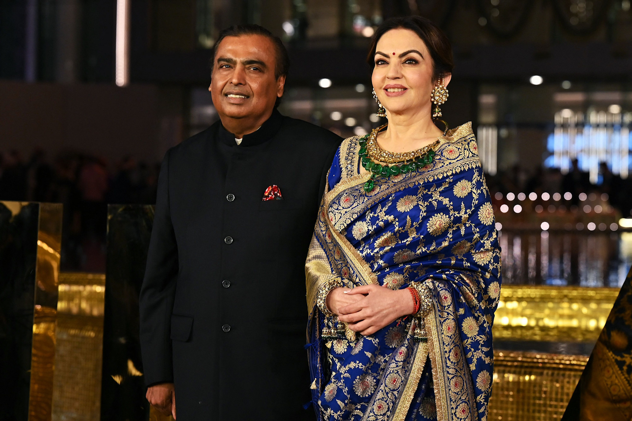 
Chairman of Reliance Industries Mukesh Ambani, left, and wife Nita Ambani, who is an IOC member, could push to become TOP sponsor when India hosts the Session in Mumbai next month ©Getty Images