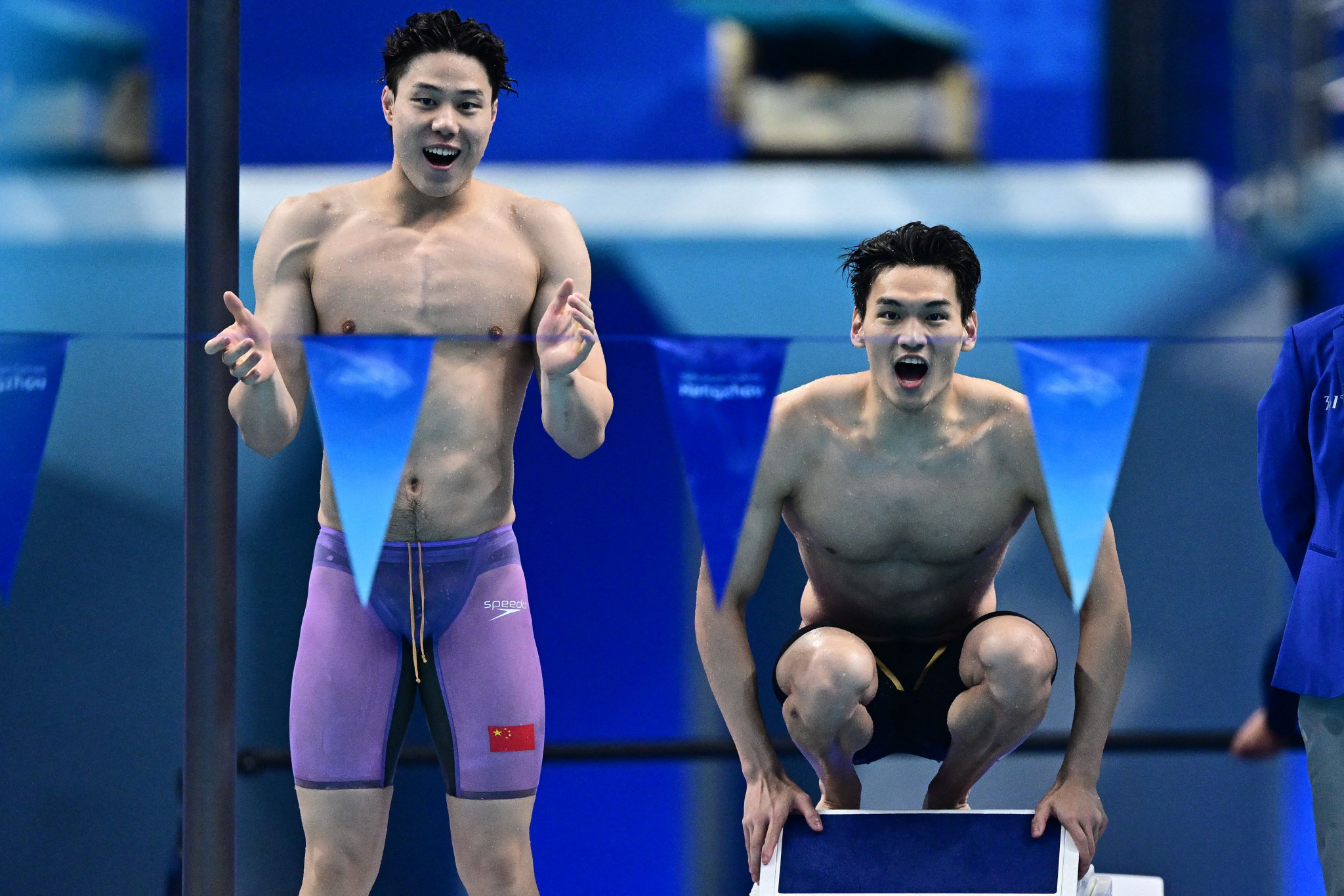 The country's stunning day, which resulted in 14 gold medals, also saw the men's 4x100m medley relay Asian record broken ©Getty Images