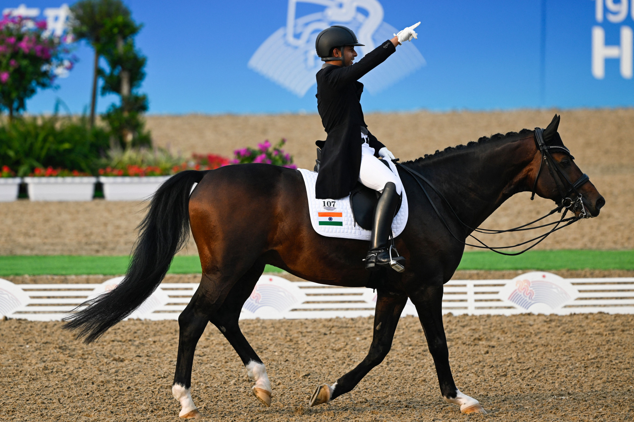 Anush Agarwalla was instrumental in helping India seal team dressage gold today ©Getty Images