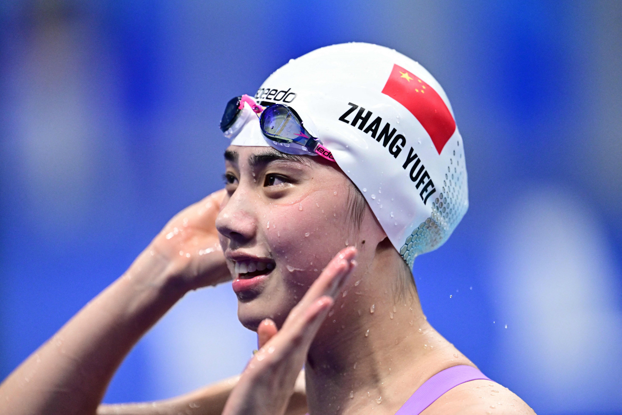 Zhang set a new women's 50m freestyle world record twice in the same day, including a gold medal performance of 24.26 ©Getty Images