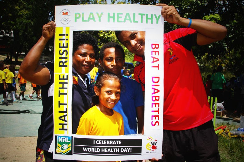 The Papua New Guinea Olympic Committee promoted a healthy living message to children ©PNGOC