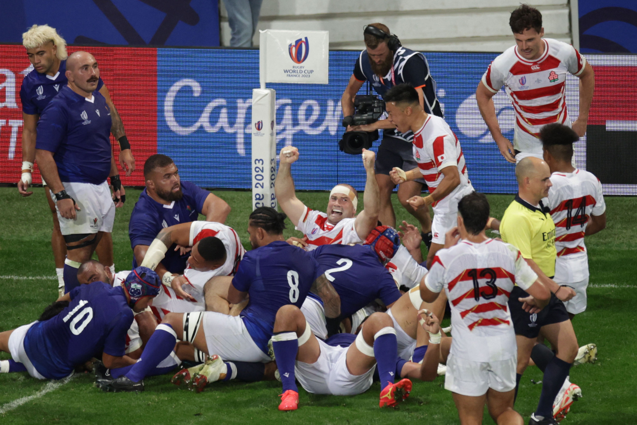 England second side into Rugby World Cup quarter-finals after Japan beat Samoa