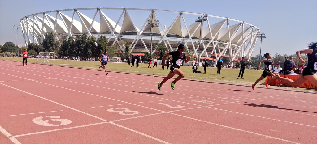 Out of eight runners set to compete at the Delhi State Athletics Championships boys' 100m final, seven pulled out shortly beforehand ©SAI JLN Stadium