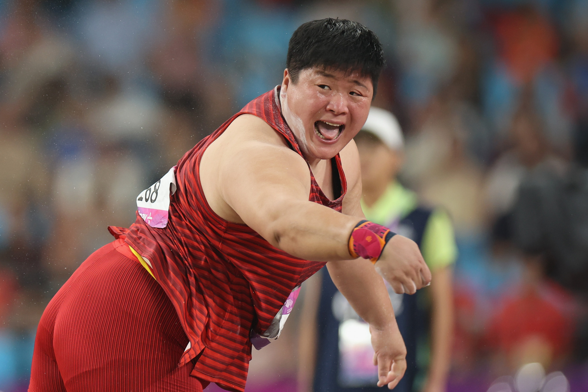 China's Gong Lijiao won her third consecutive Asian Games shot put gold with a 20.55m throw ©Getty Images