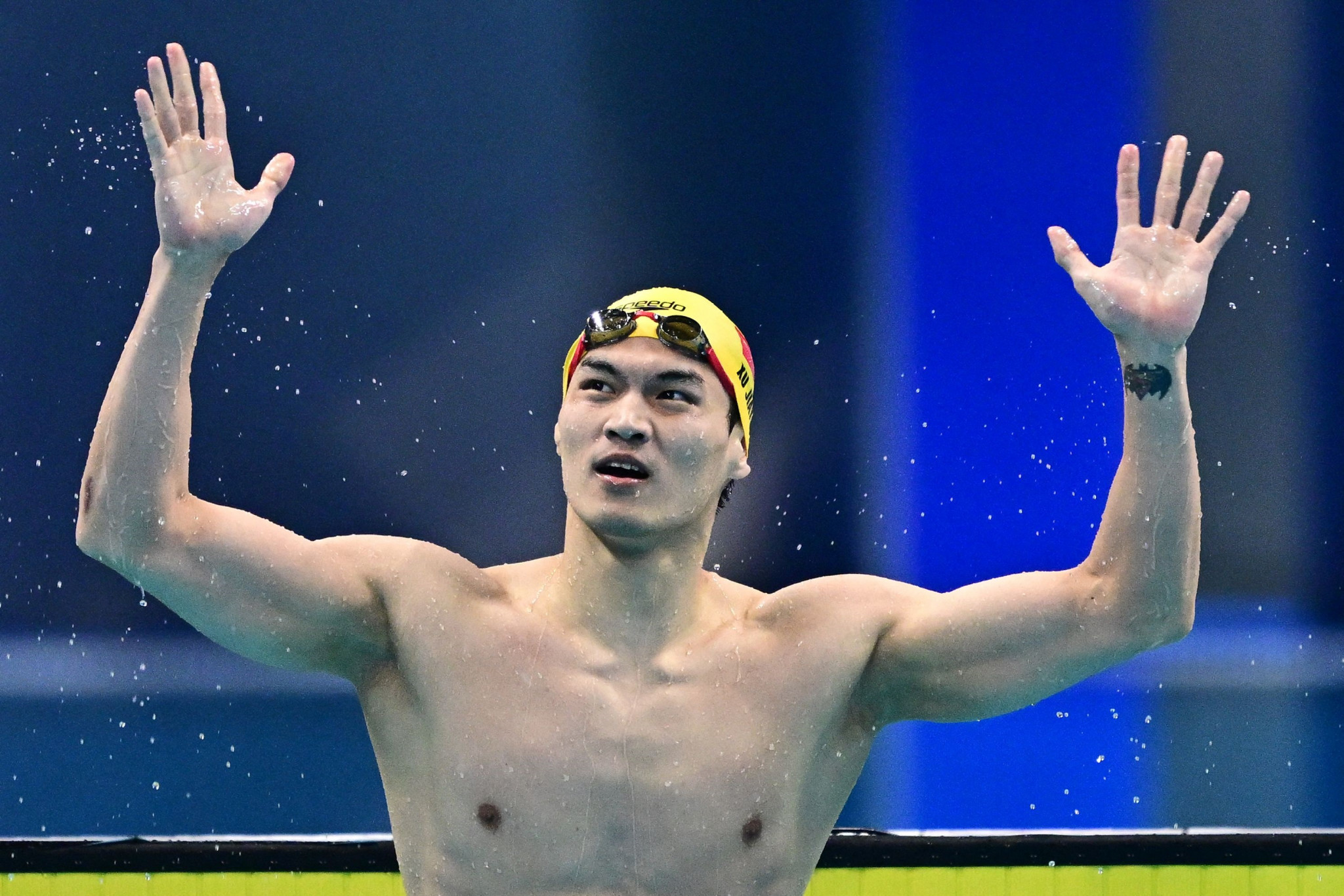 Xu Jiayu of China completed a hat-trick of backstroke titles with victory over 200m today ©Getty Images