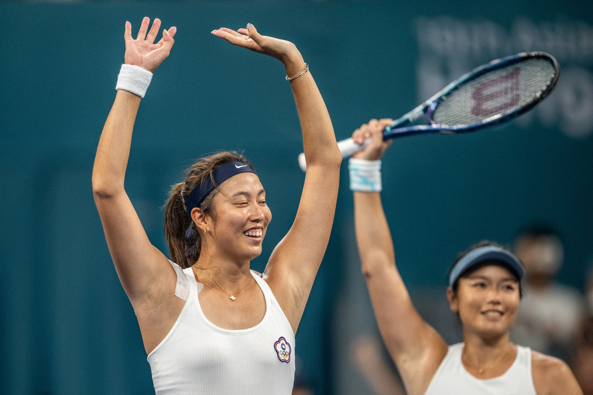The Chan sisters Hao-ching, left, and Yung-jan captured the women's doubles crown with a 6-4, 6-3 victory over Lee Ya-hsun and Liang En-shuo ©Getty Images