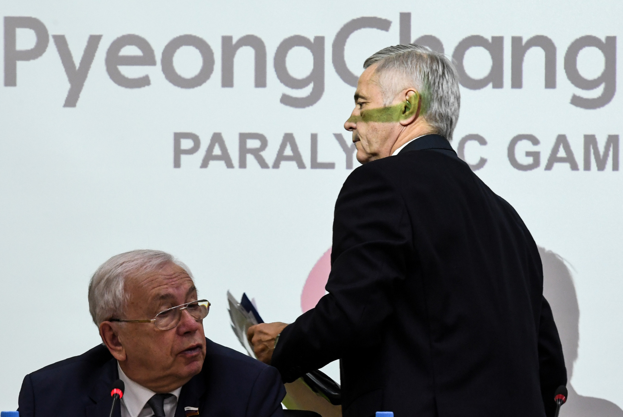 Russian Paralympic Committee President Pavel Rozhkov, right, said 