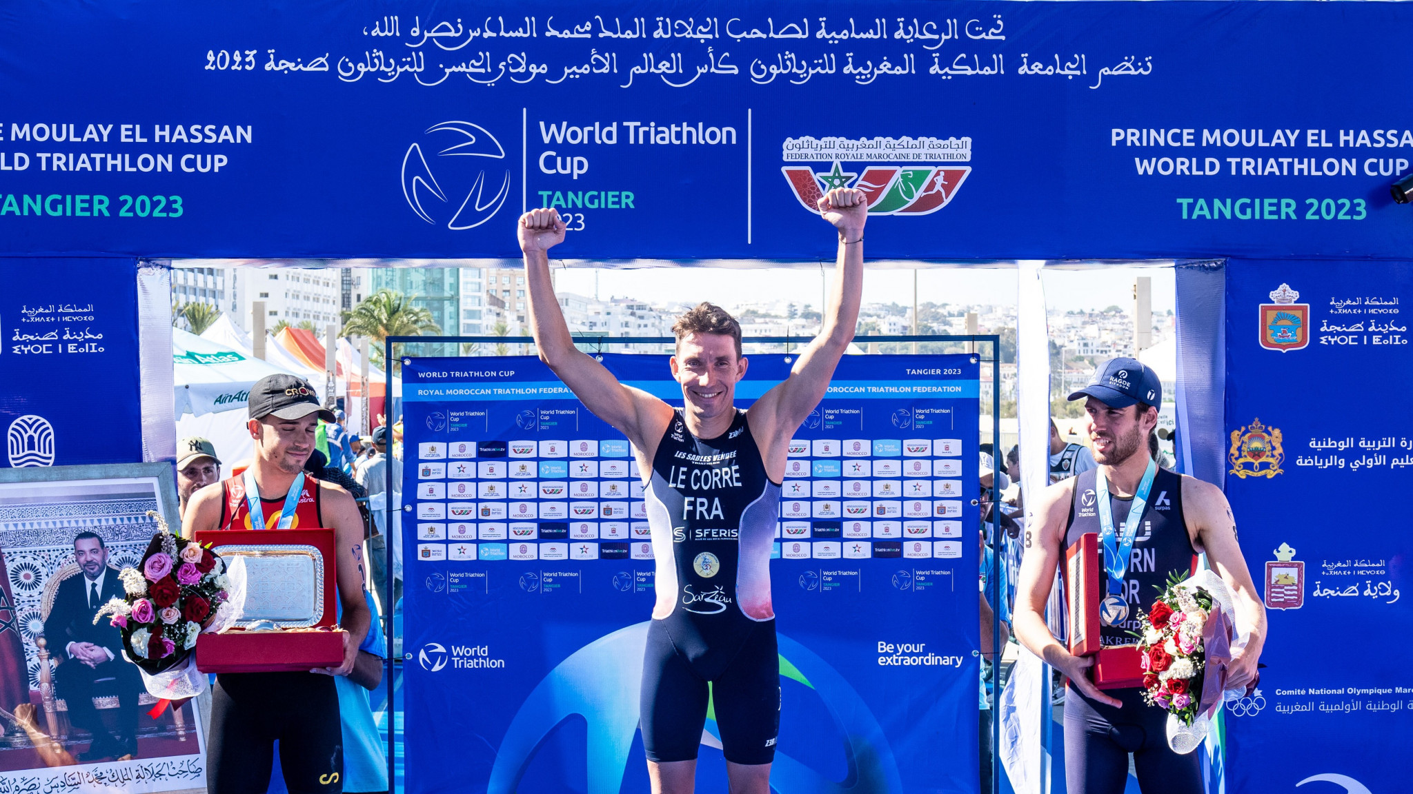 Pierre Le Corre followed up a third-place finish at the World Triathlon Championship Finals with victory at the World Triathlon Cup in Tangier ©World Triathlon