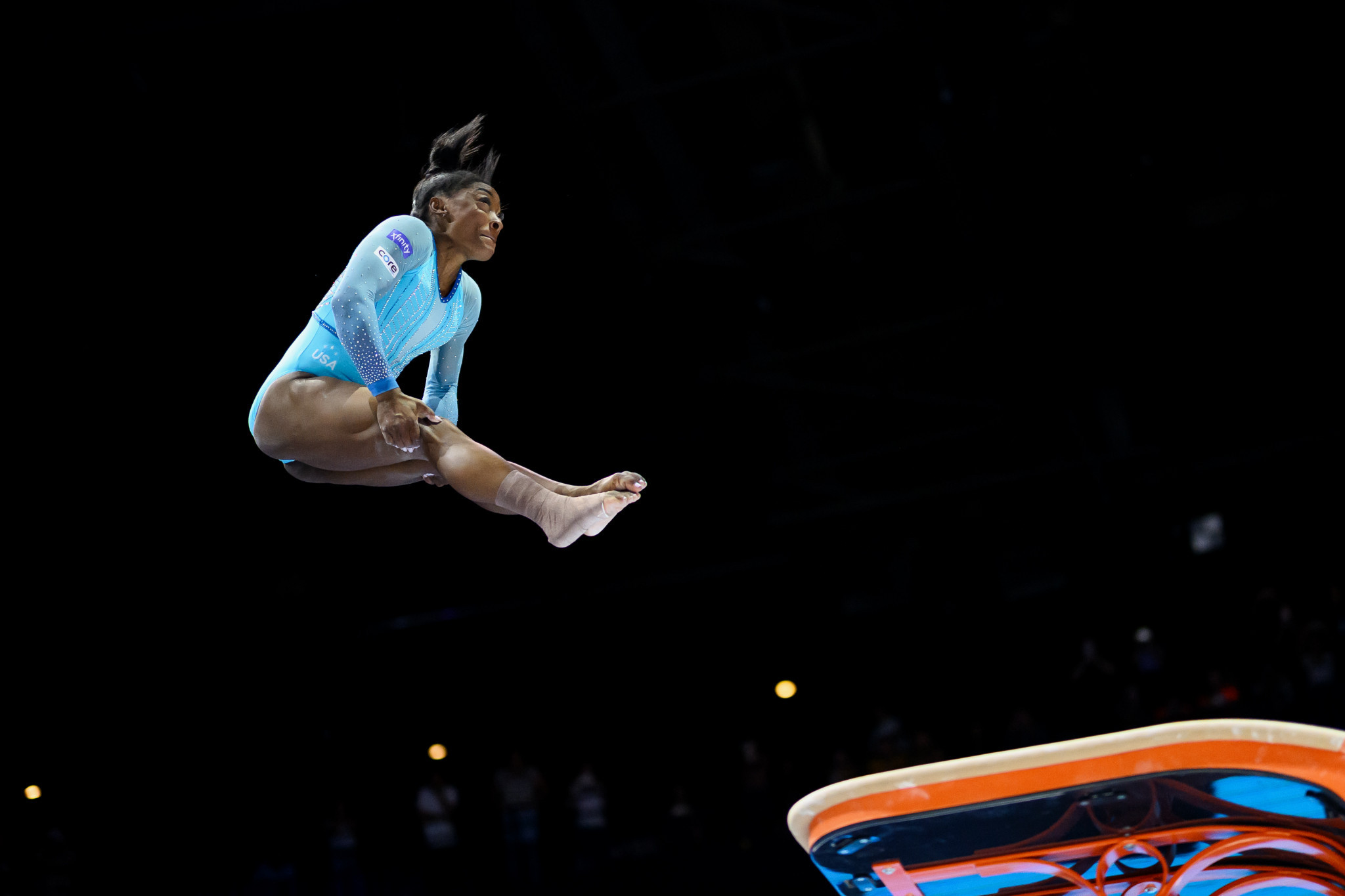 Simone Biles of the US starred on her return to the Artistic Gymnastics World Championships, leading on three apparatus and in the all-around ©Getty Images