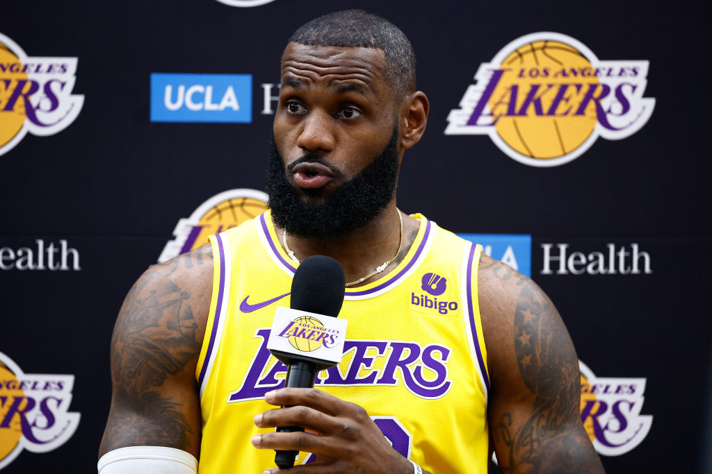 LeBron James of the LA Lakers has expressed interest in making a fourth Olympic appearance at Paris 2024 and has confirmed he has discussed the topic with other top NBA players ©Getty Images