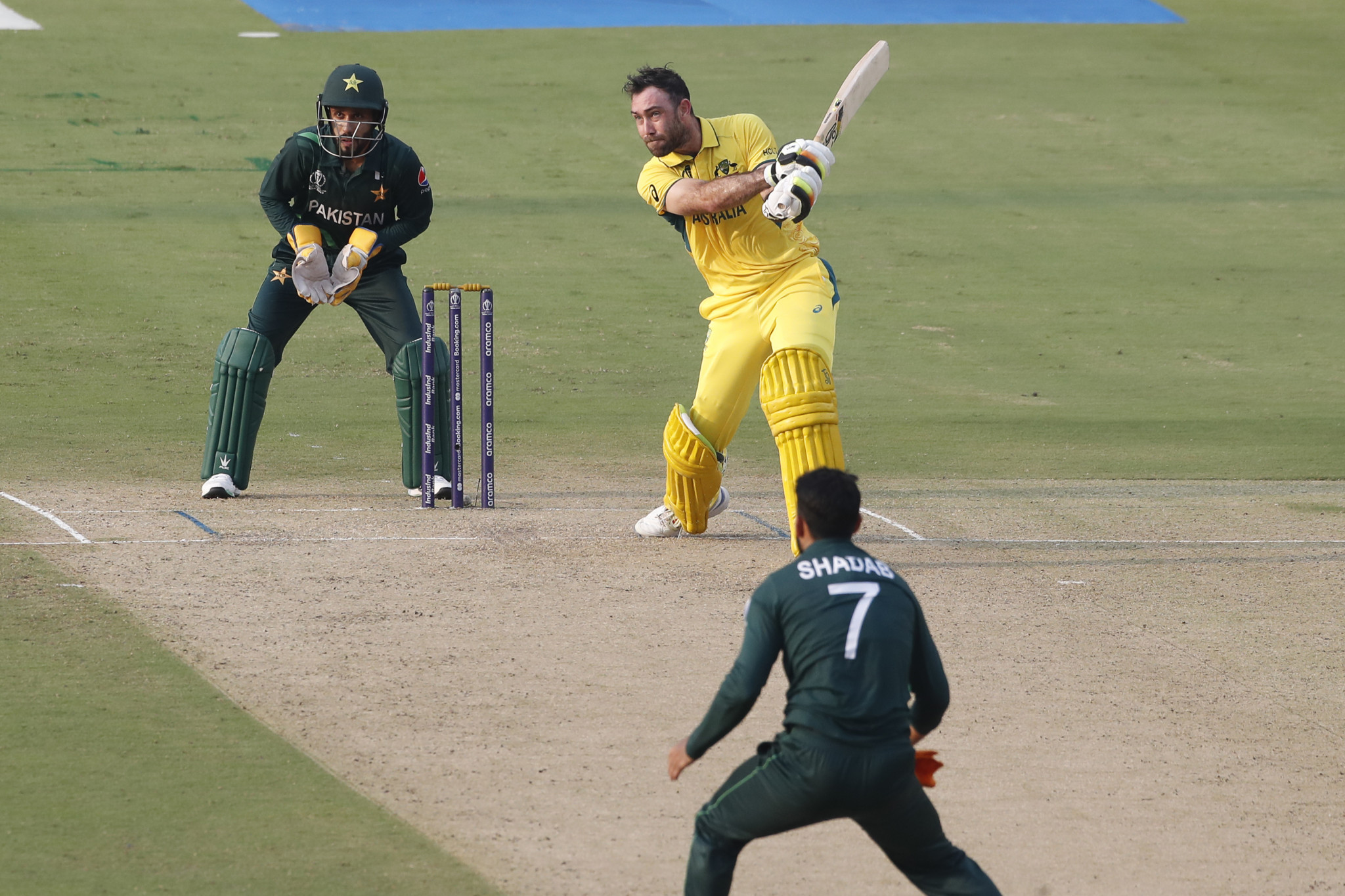 Glenn Maxwell struck 77 for five-time World Cup winners Australia in their final warm up match against Pakistan ©Getty Images