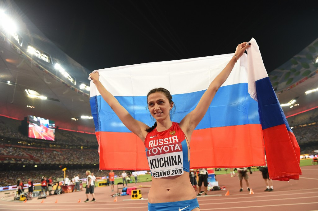 Russia's high jump world champion Maria Kuchina could potentially miss Rio 2016 and is among those to have been 