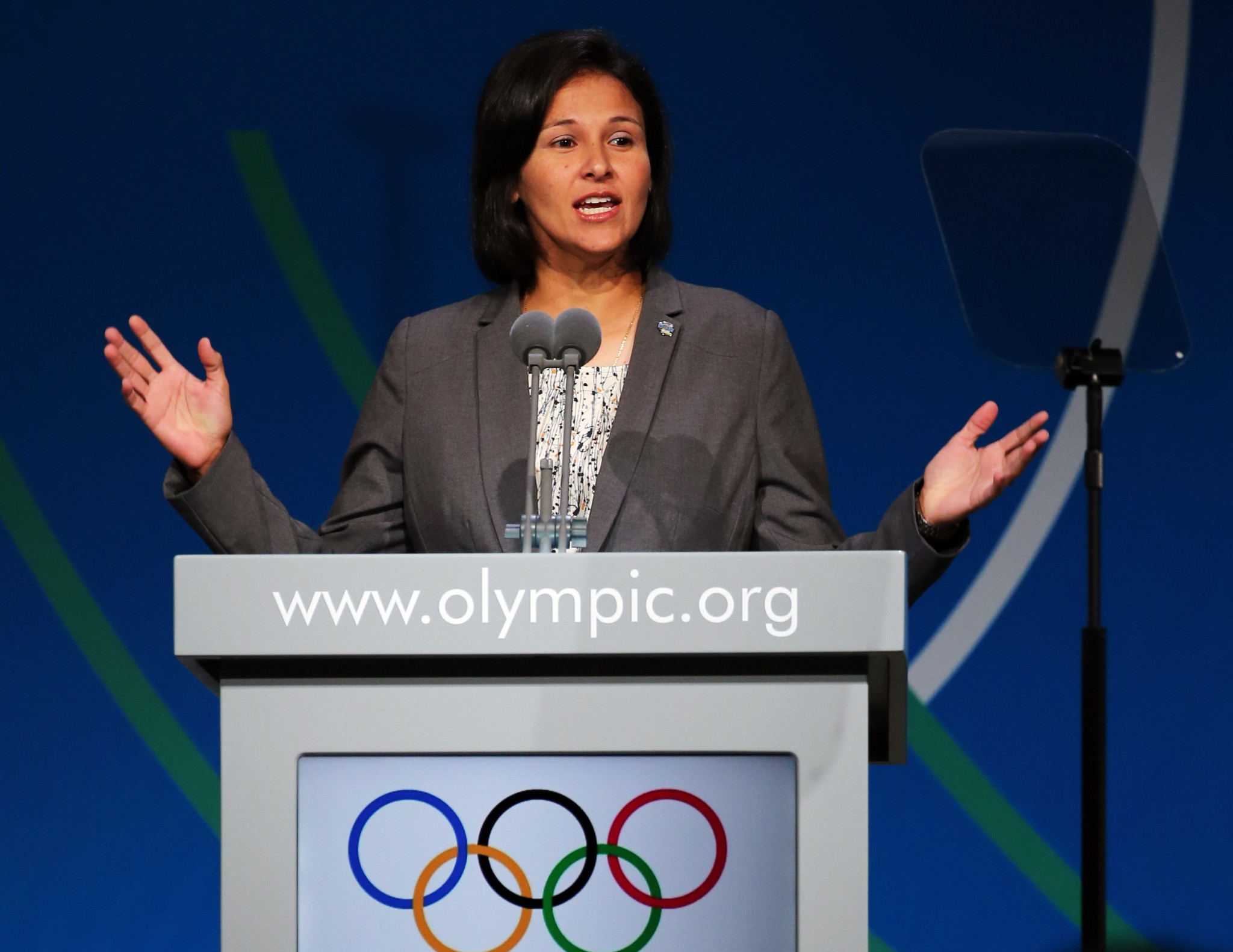 Soto, pictured at the IOC Session in 2013, where she spoke as part of a WBSC presentation ©Getty Images