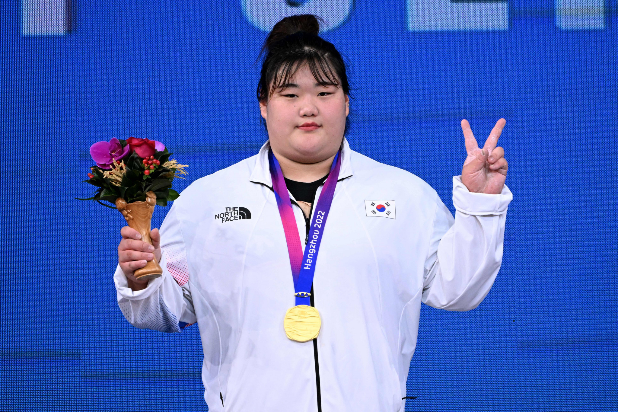 Park Hyejeong won the women's +87kg weightlifting title at the Asian Games to add to her world crown ©Getty Images