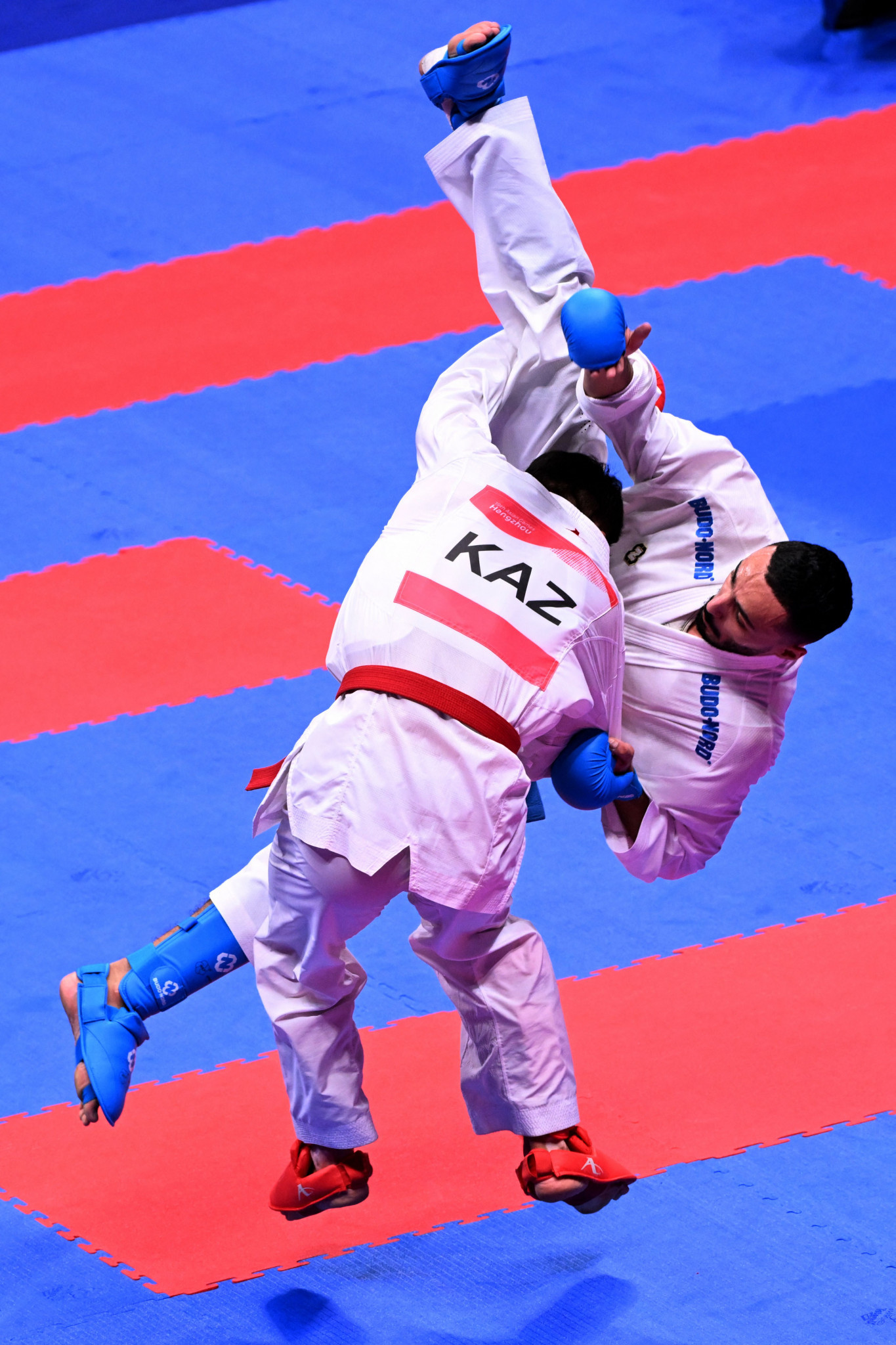 Kazakhstan finished top of the karate medals table at Hangzhou 2022 with eight medals, including three gold, of which Nurkanat Azhikanov won one in the men's kumite under-75kg ©Getty Images