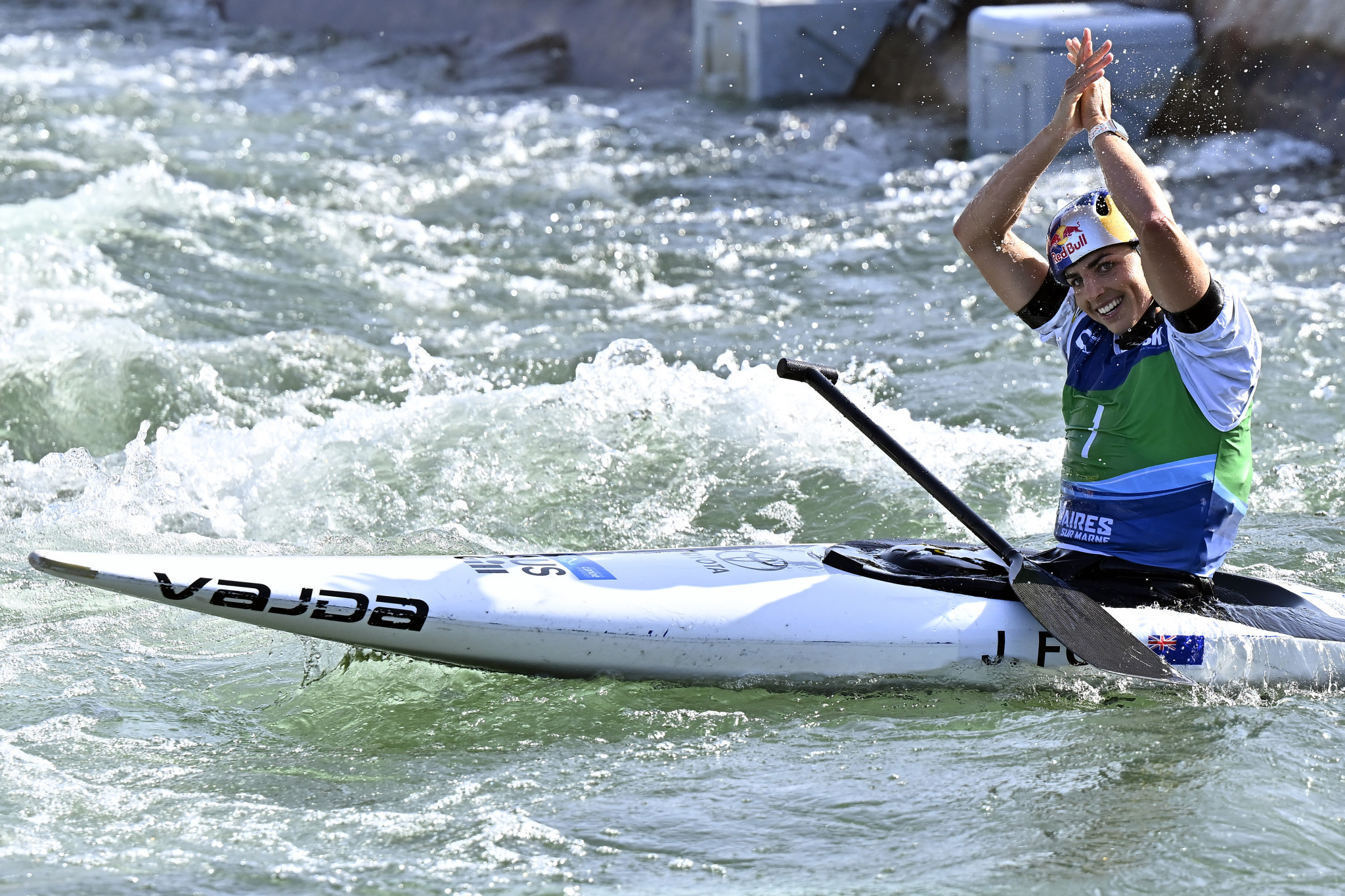 Australia's Jessica Fox won the canoe and kayak races at Paris 2024 venue Vaires-sur-Marne to seal both ICF Canoe Slalom World Cup titles ©Getty Images
