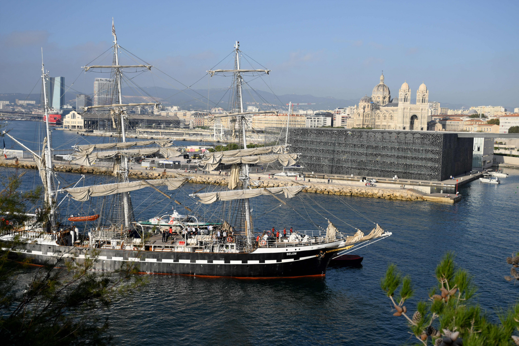 The ship which will carry the Olympic Flame next year arrives in Marseille for mooring tests ©Getty Images