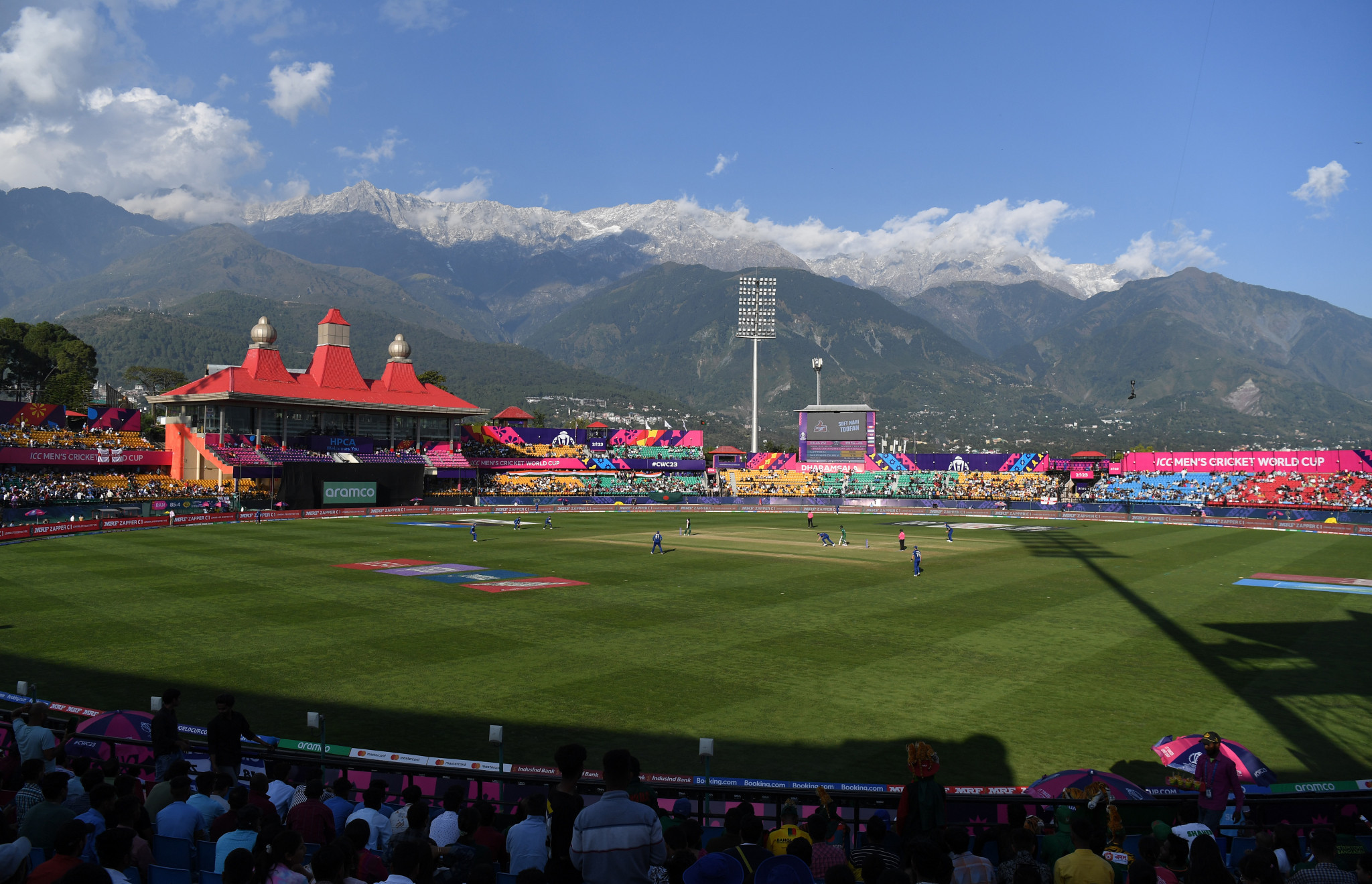 England defeated Bangladesh by 137 runs at the picturesque ground in Dharamsala, located in the foothills of the Himalayas ©Getty Images
