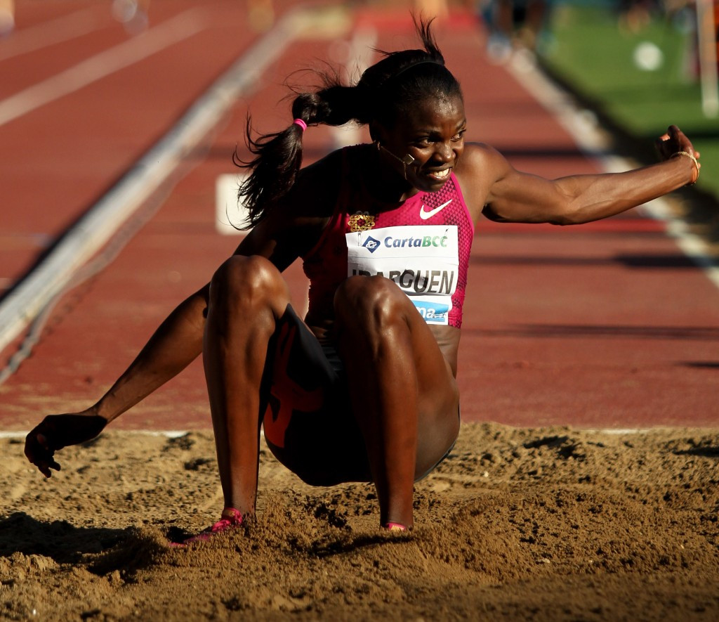 Caterine Ibarguen, Colombia's world indoor and outdoor triple jump champion, won at the IAAF Diamond League in Eugene with a final round effort of 15.18m ©Getty Image