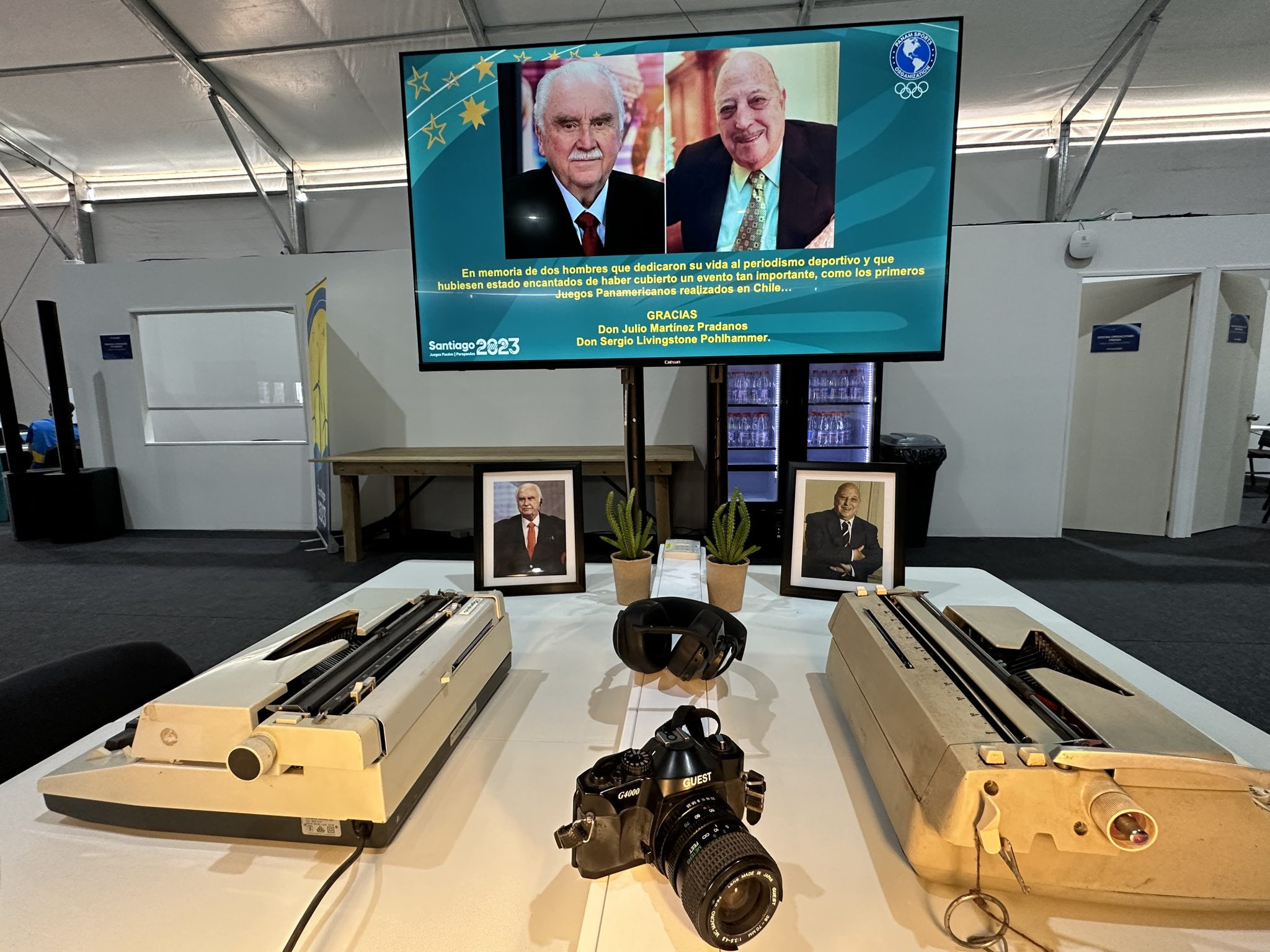 The main press centre for Santiago 2023 has opened with a tribute to a pair of Chilean journalists ©Santiago 2023