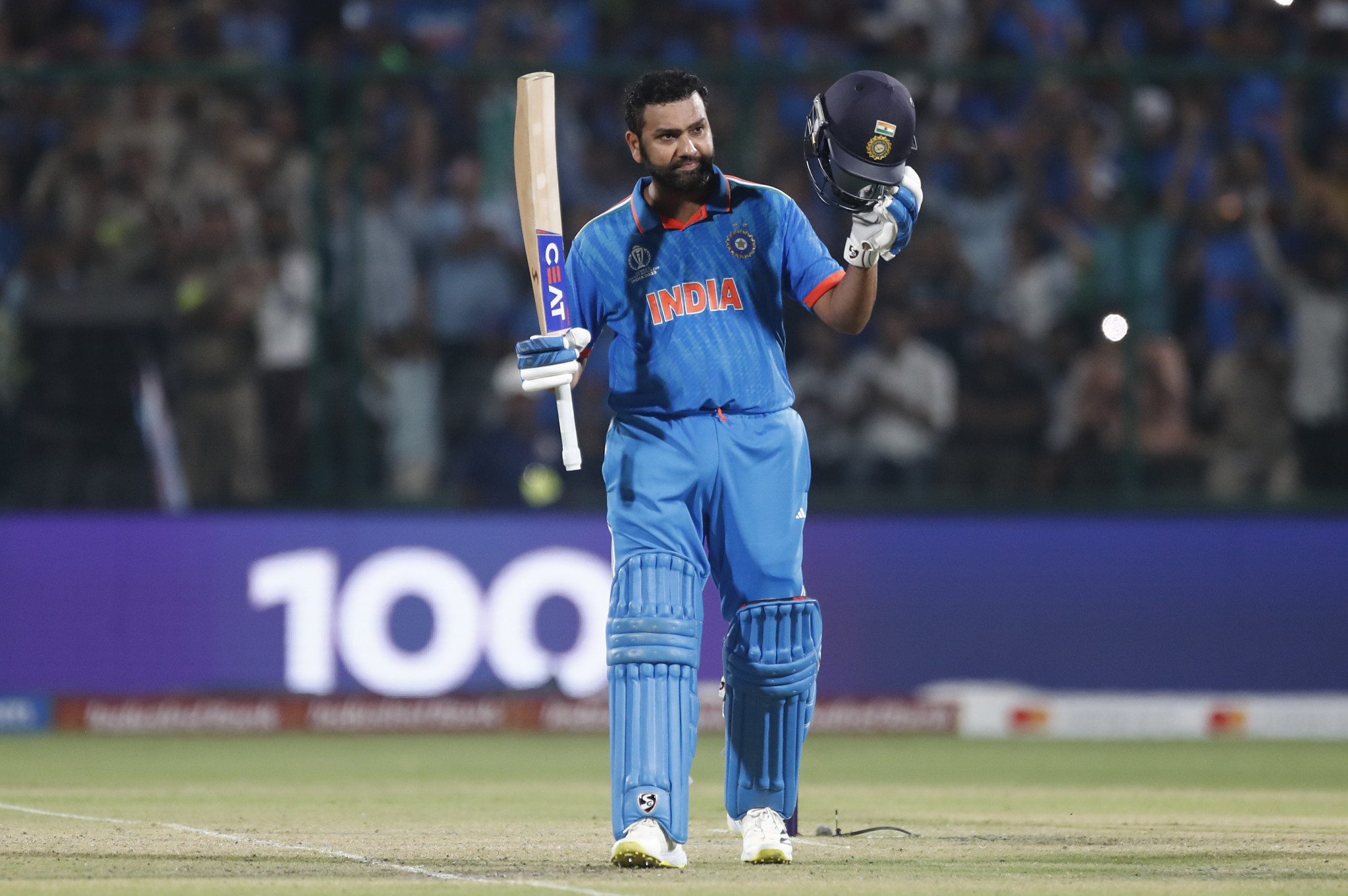 India captain Rohit Sharma hit 131 to lead from the front as the nation claimed a second win of the Cricket World Cup by defeating Afghanistan ©Getty Images