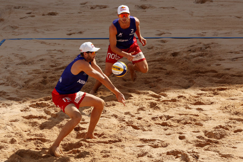 Norway’s defending champions Anders Mol and Christian Sørum lost their quarter-final match at the FIVB Beach Volleyball World Championships in Mexico ©Getty Images