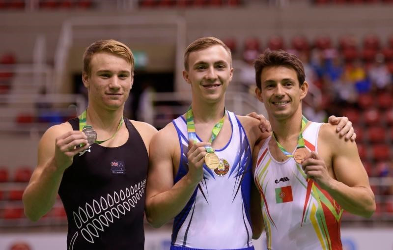 Hancharou claims trampoline gold at Rio 2016 gymnastics test event as Schmidt earns New Zealand Olympic berth