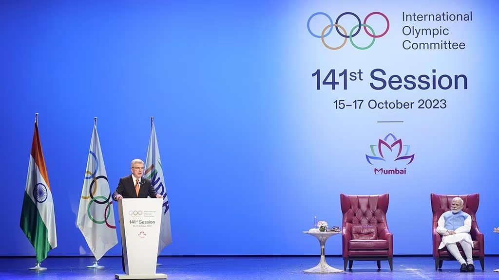 Indian Prime Minister Narendra Modi was guest of honour as Thomas Bach opened the IOC Session ©IOC