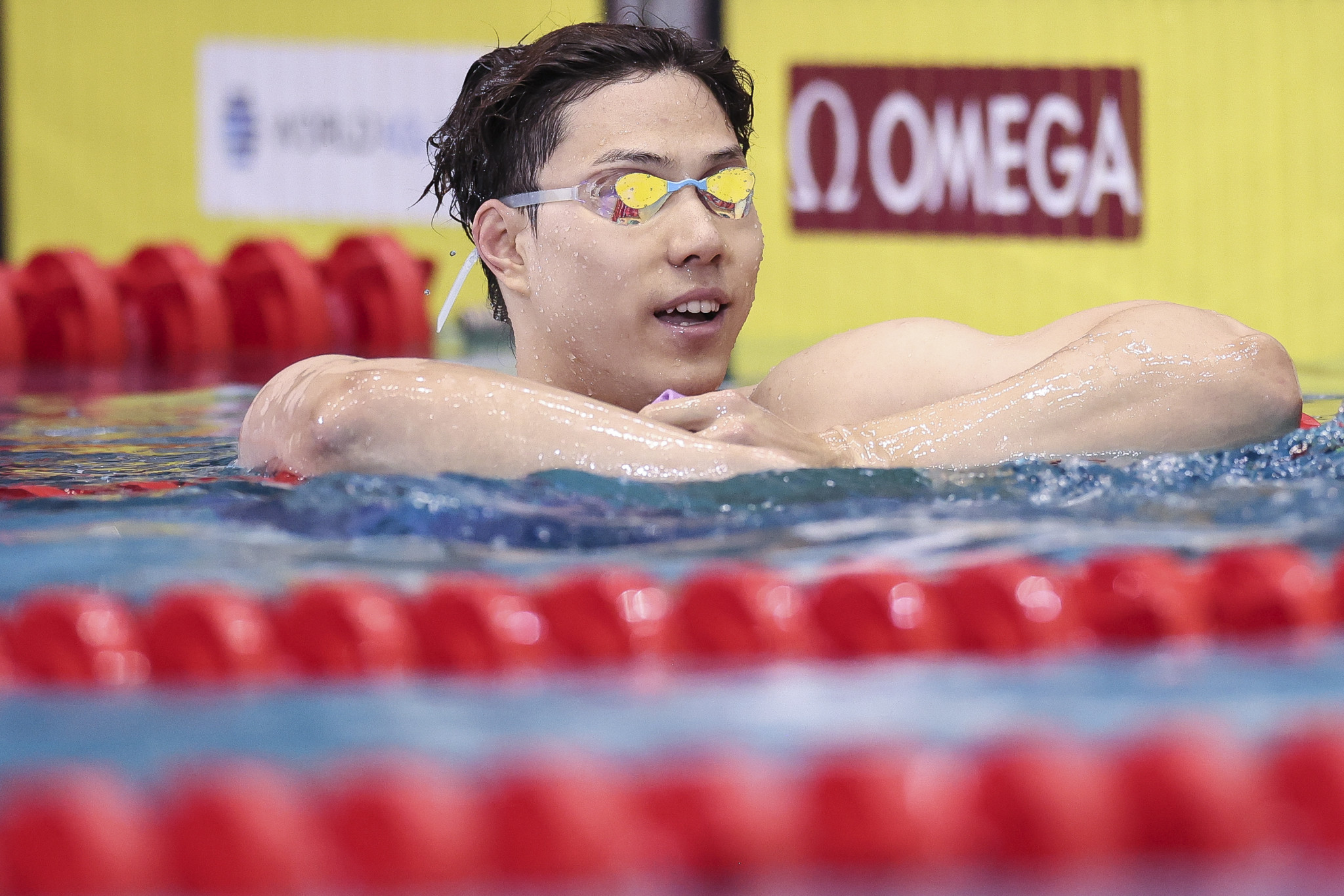 Qin Hiayang, who set the year's third fastest time in the 100m breaststroke is the men's rankings leader after Athens ©Getty Images