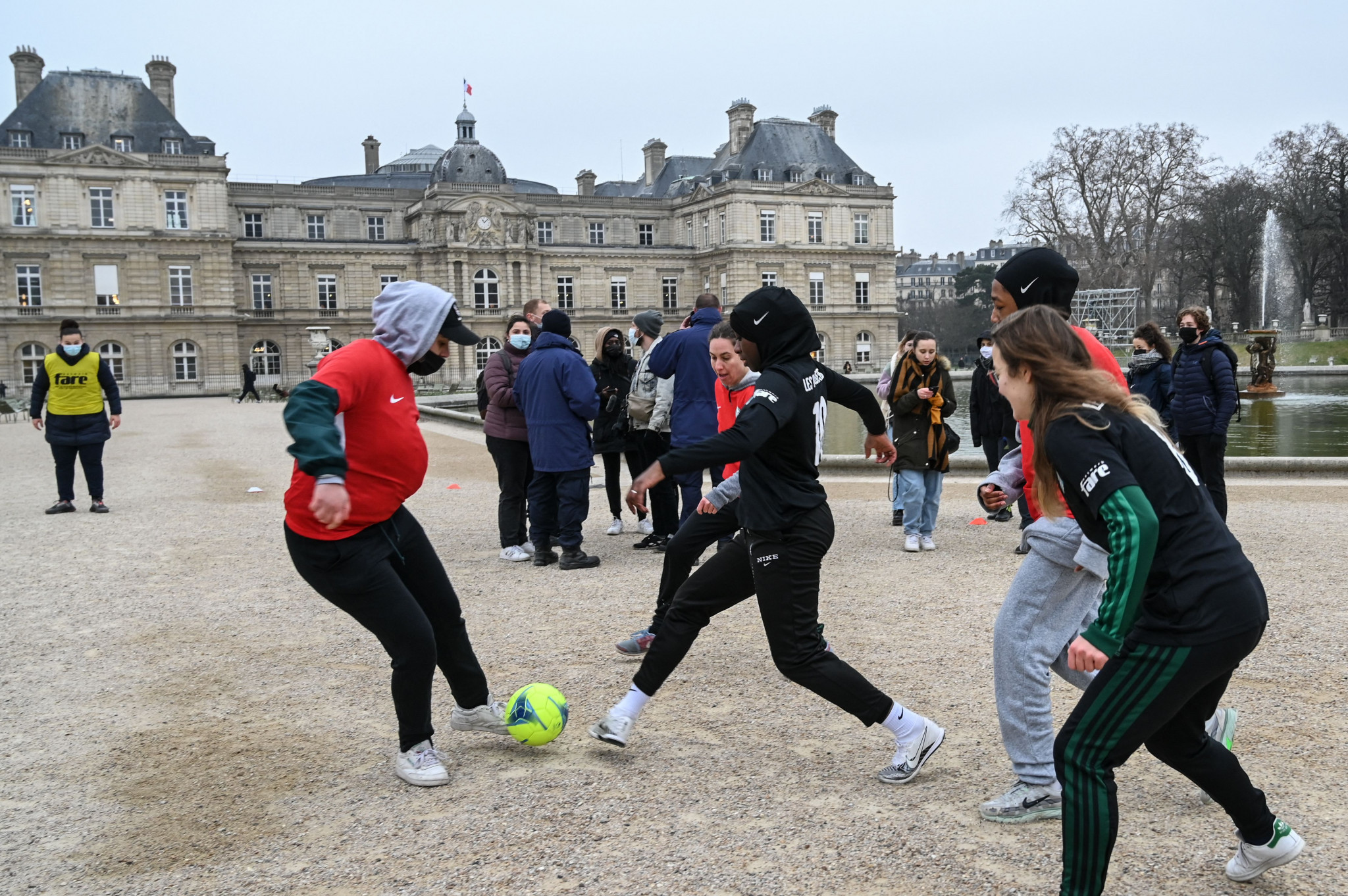Women wearing the hijab play football in Paris ©Getty Images