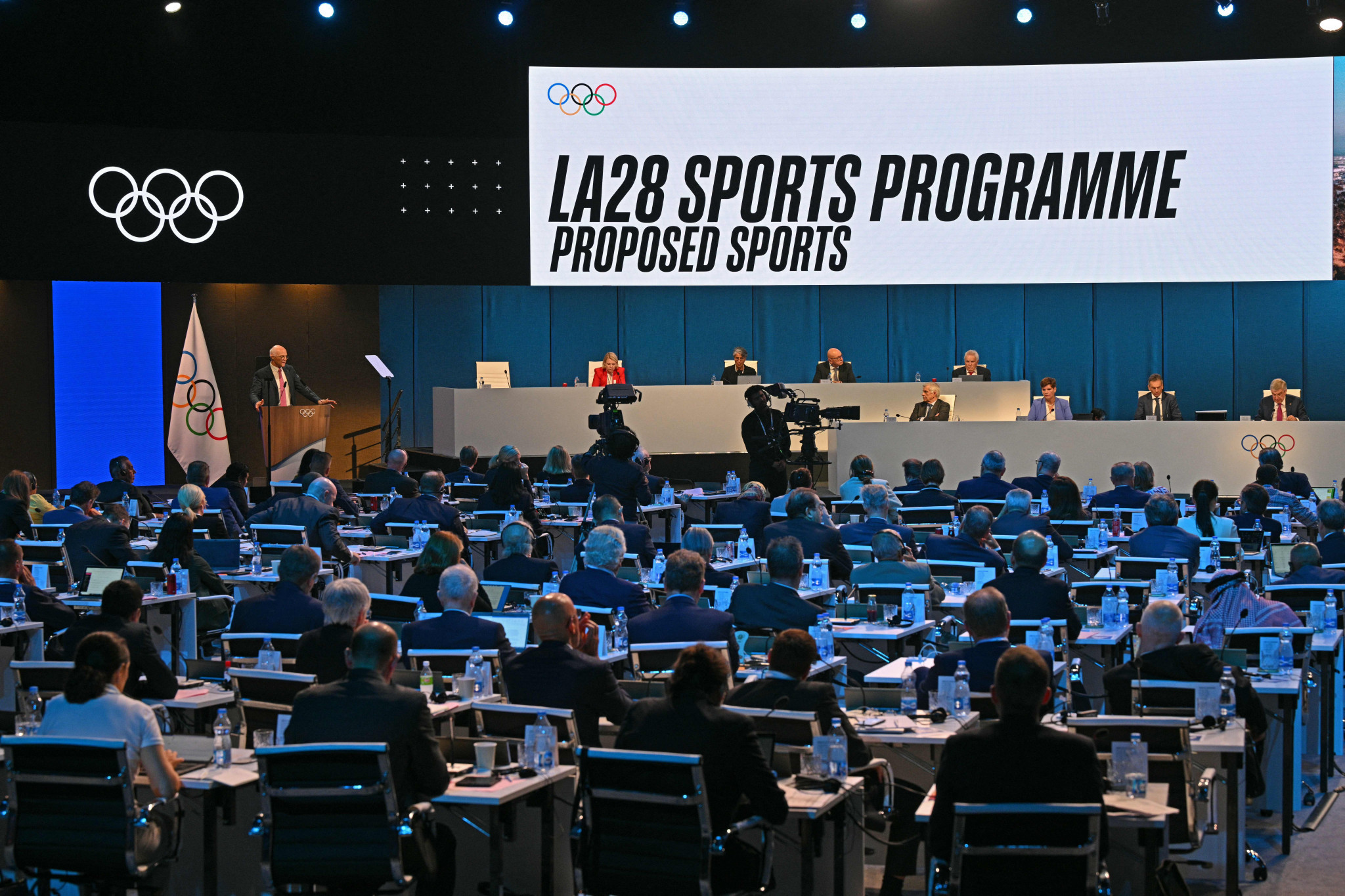 Casey Wasserman's speech about Ukraine and Israel was criticised by Pakistan's IOC member Syed Shahid Ali, who claimed it had overshadowed the presentation of the sports programme for Los Angeles 2028 ©IOC