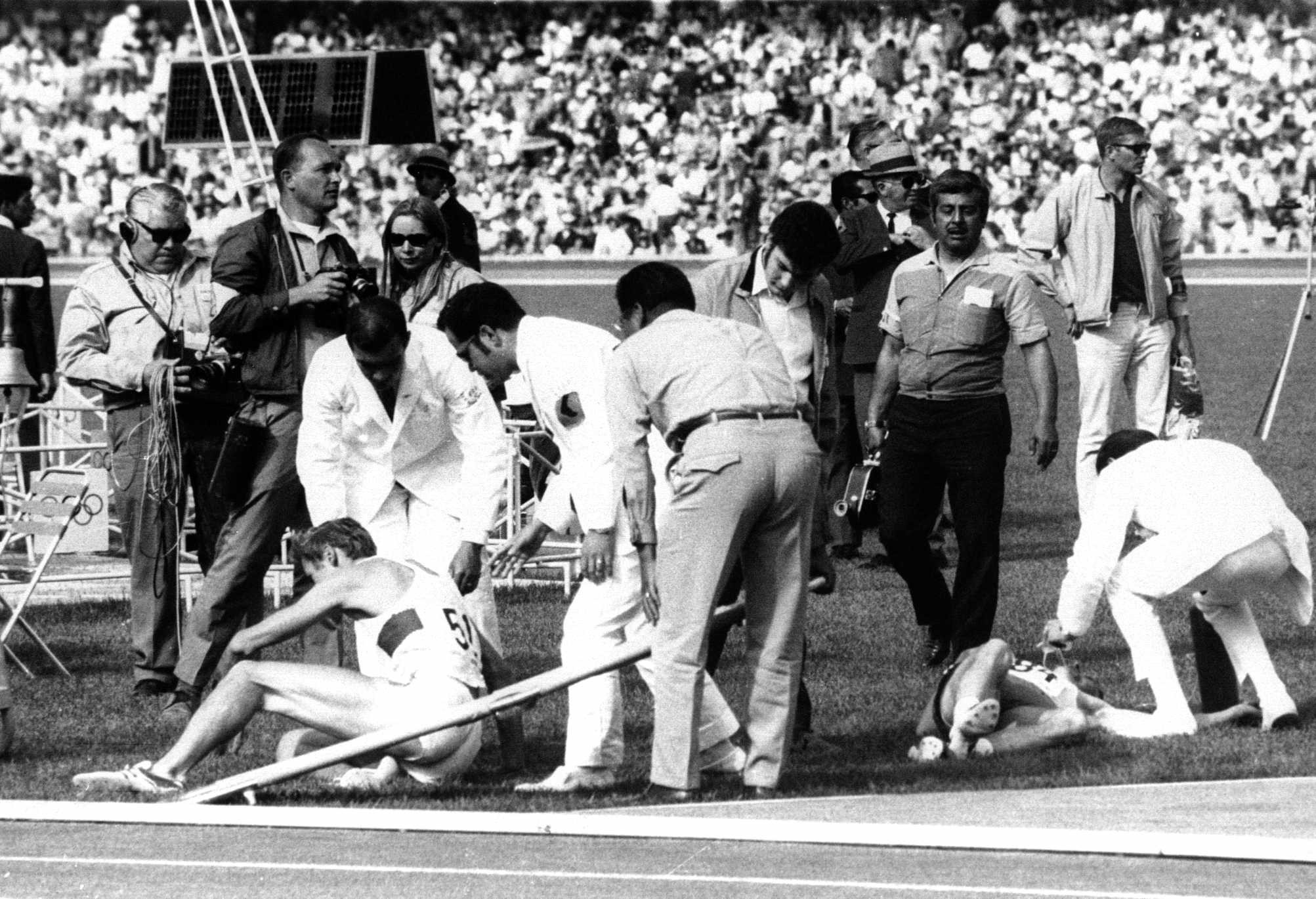Many athletes required medical help after racing at altitude during the 1968 Mexico Olympics ©Getty Images