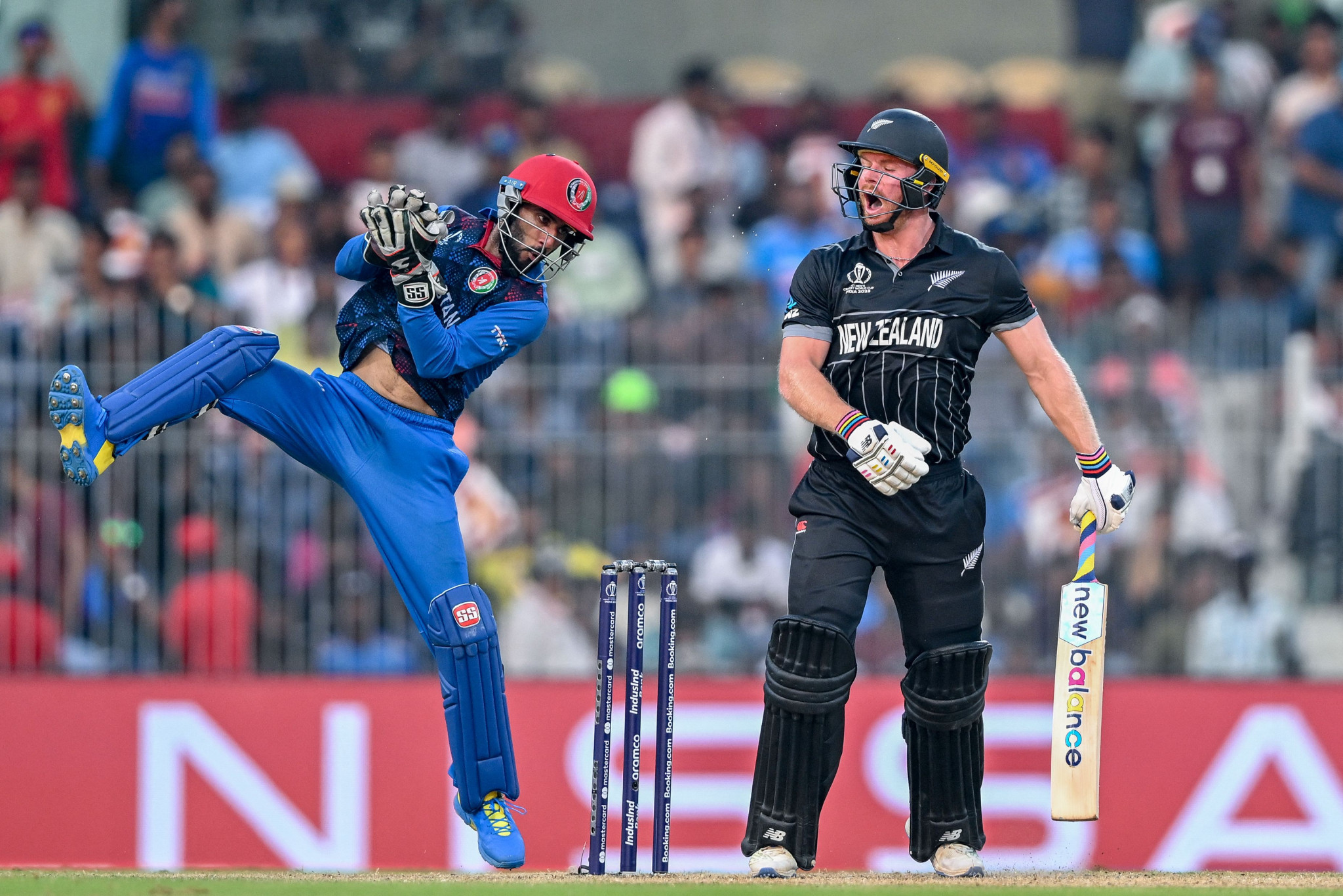 Afghanistan were hampered by a litany of fielding errors as they were beaten by New Zealand in Chennai ©Getty Images